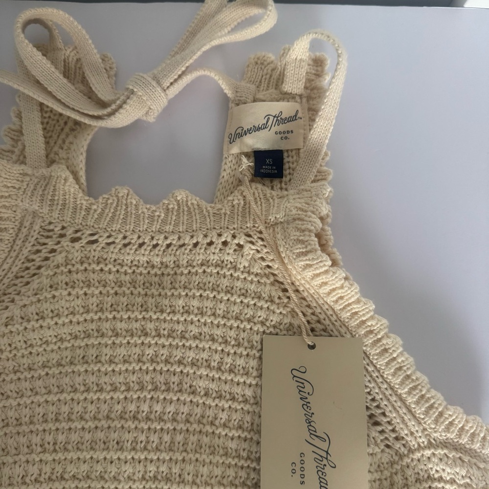 NWT Universal Thread Cream Crochet Sleeveless Romper Women’s Size XS - Picture 10 of 13